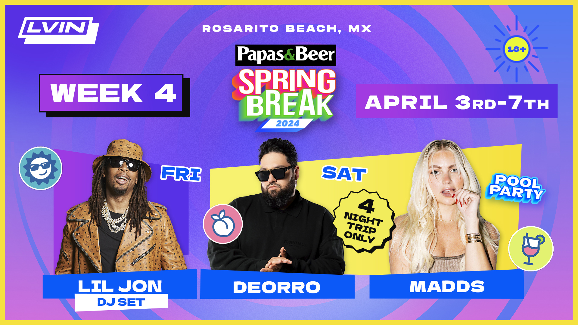 Rosarito-Beach-Spring-Break-2024-Week-4-DJ-Artist-Lil-Jon-Deorro-Madds-Papas-and-Beer-Concert_LVIN Rosarito Beach Spring Break 2024 Week 4 DJ Artist Lil Jon Deorro Madds Papas&Beer Concert LVIN
